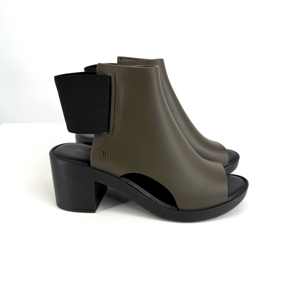 Melissa Green Black Dance Elastic Peep Toe Heels